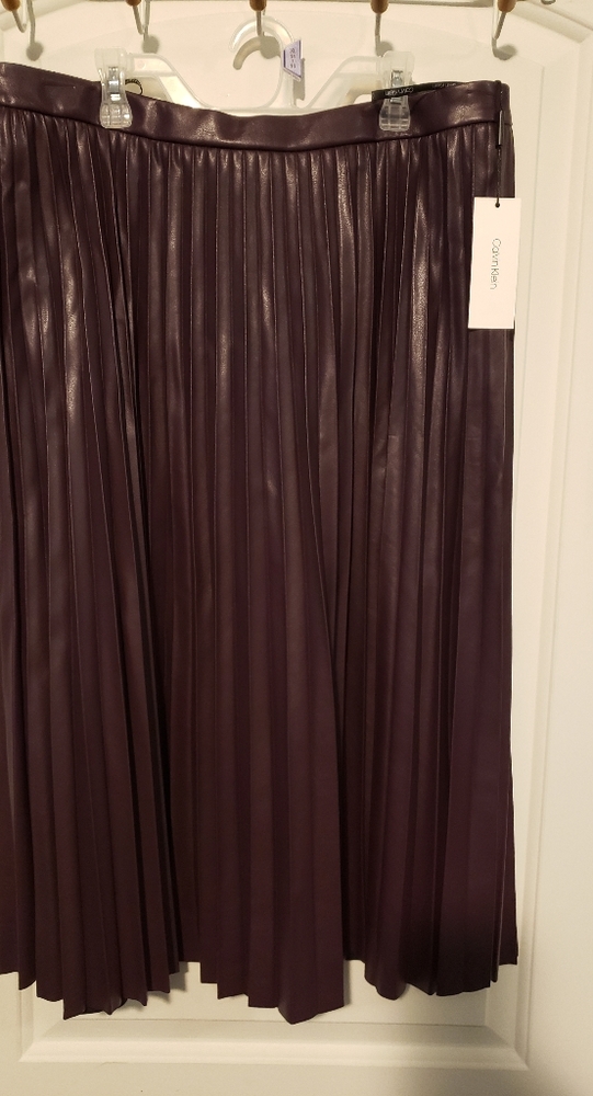 Vegan Leather Pleated Skirt